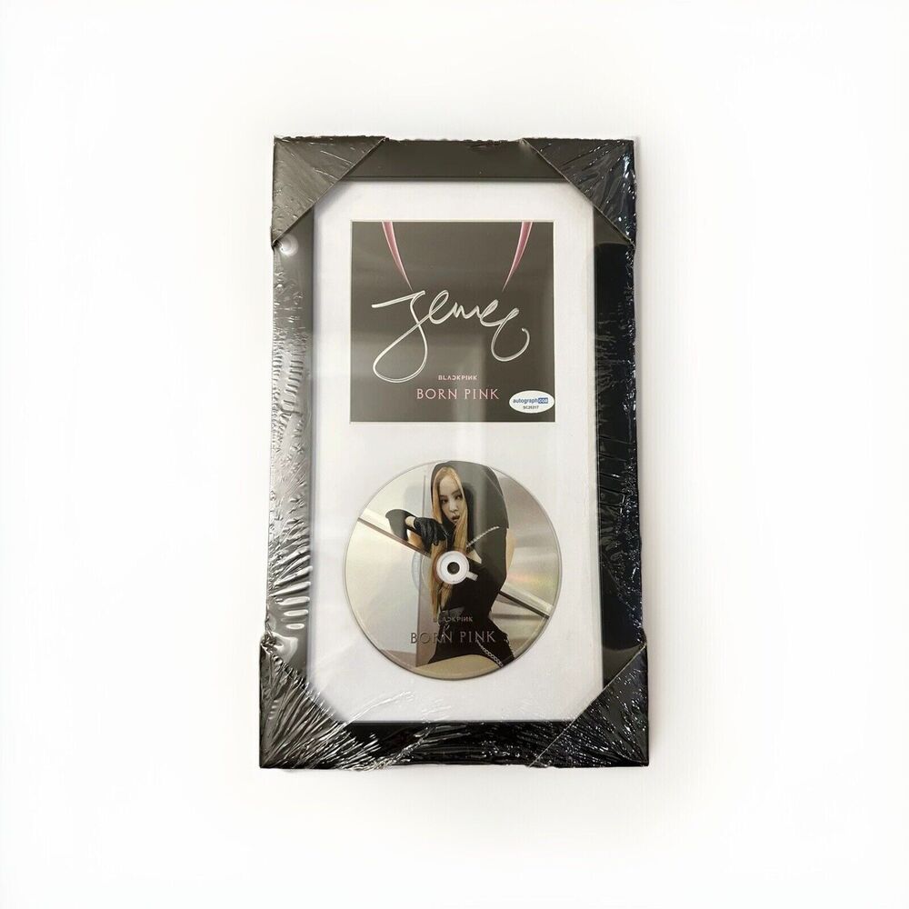 SIGNED JENNIE Blackpink - Born Pink CD 12x7 in Frame w/ COA Autographed
